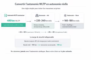 Méthode simple pour convertir l’autonomie WLTP en autonomie réelle utilisable au quotidien