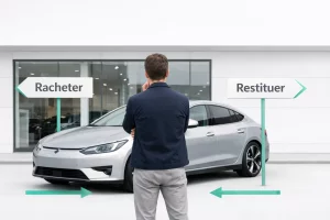 Voiture électrique restituée en concession avec choix entre rachat en LOA ou restitution en LLD