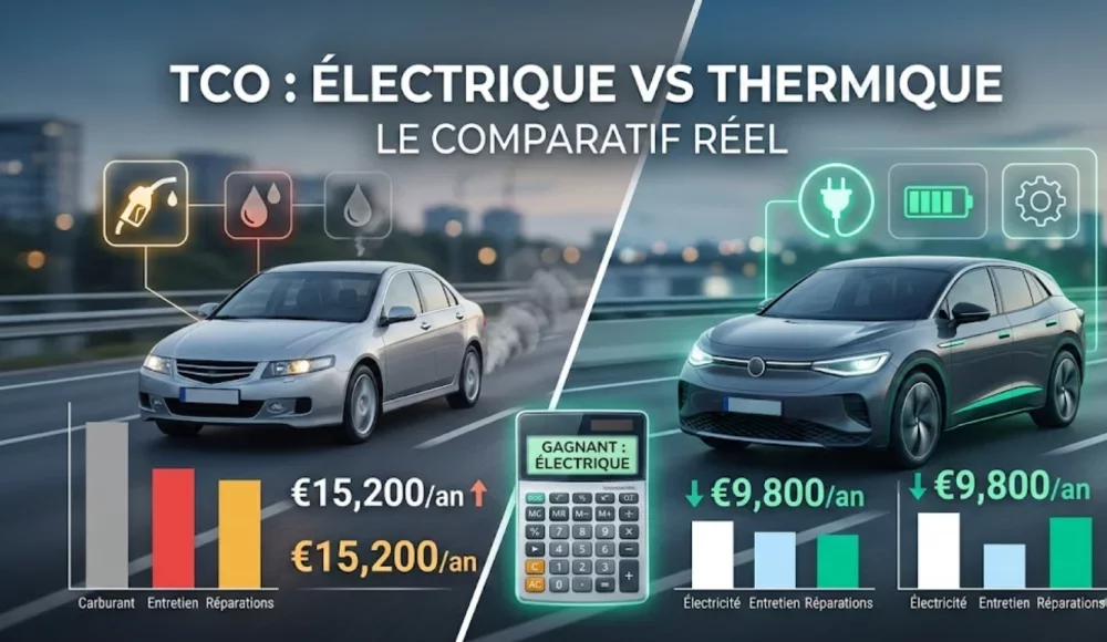 TCO voiture : comparatif réel électrique vs thermique